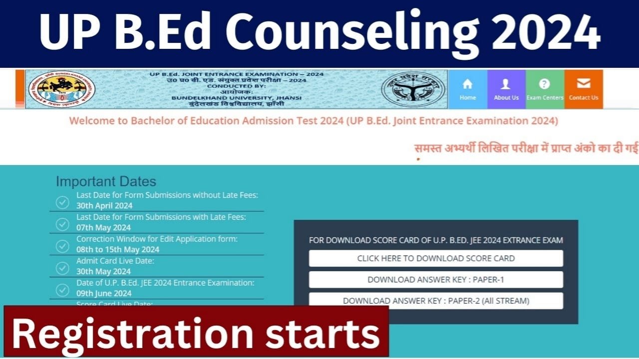 UP B.Ed Counselling 2024